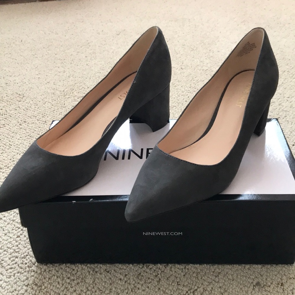 Nine West Ike dark grey suede heels